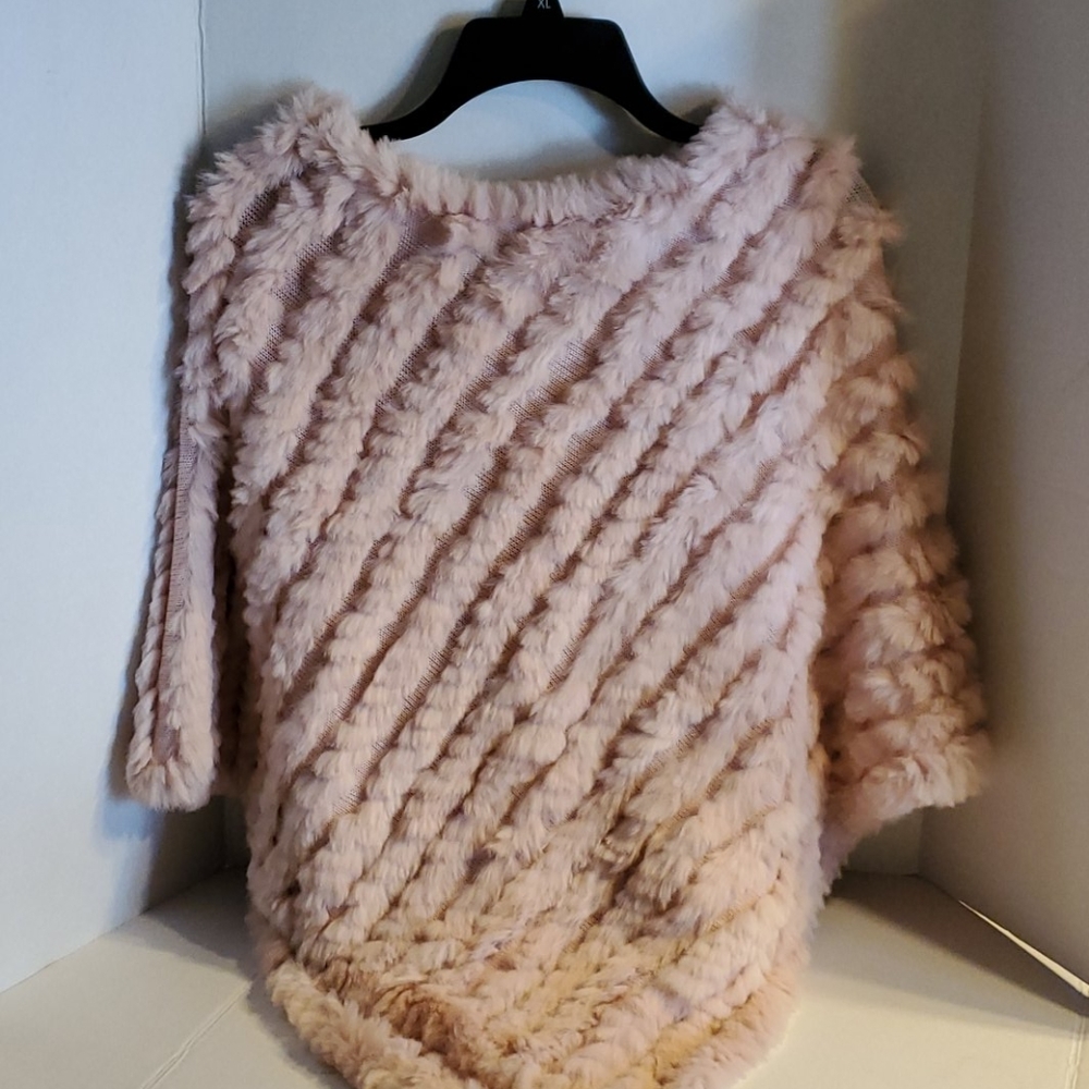 Pink Rabbit Fur Poncho. So cute!!